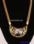Gorgeous metal necklace with rhinestone inlaid