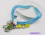 Beaded necklace with parrot charm design necklace