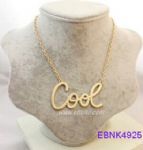 Letter charms design gold plated necklace