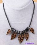 Leopard charms pendants deisgn of leather necklace