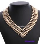 Gold plated necklace with a row diamantes inlaid