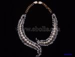 Diamantes and rhinestones open necklace