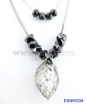Metal Leaves Shape Crystal Necklace