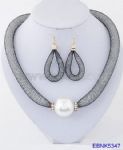 Imitation Pearl Necklace and Earring Set