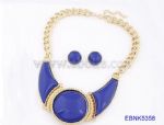 Fancy Metal Statement Necklace and Earring Set