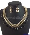 Stylrish Metal Diamante Statement Necklace and Earring Set