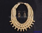 Unique Metal Statement Necklace and Earring Set