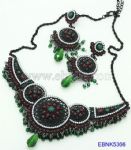 Ethnic Beaded Necklace and Earring Set