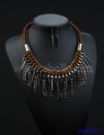 Exquisite Metal Tassels Necklace and Earring Set
