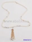 Metal tassel pearl necklace