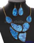 Vogue  Metal Enamel Necklace and Earring Set