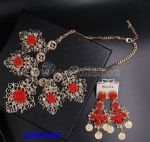 Hallow metal red rose jewelry sets