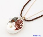 Enamelled Theatrical Mask Pendant Necklace