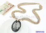 Metal Chain Gemstone Pendant Necklace