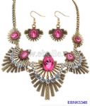 Chic Diamante Metal Necklace and Earring Set