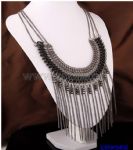 Multi Metal Chain Tassels Necklace