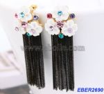 Plum blossom chain tassel earrings