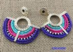 Pure hand woven flabellate beads earrings