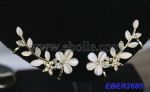 Petals with crystal inlaid clip earring