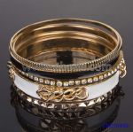 Chic Enamelled Diamante Bangles Set