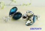 Hollow crystal drop zircon earring
