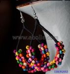 Handmade colorful beads hoop earrings