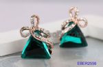 Bow crystal clip earrings