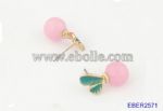 Pink bead stud earrings