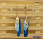 Personalized fashion drop earrings, made of alloy and feather