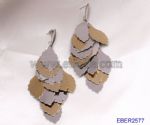 Golden and sliver leaves earrings