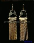 Rhinestone chain drop earrings