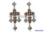 Vintage flower with crystal inlaid earrings