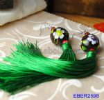 Handmade wooden beads drop earrings