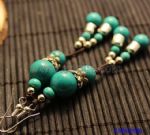 Ethnic style beads drop earrings