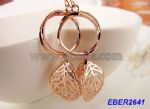 Hallow leaves metal drop earrings