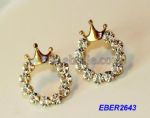 Stylish crown crystal ear studs