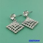 Square shape with crystal inlaid earrings