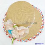 Styliah Ladies' Starw Hats Decorate with Artifical Flower