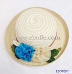 Fancy Ladies' Starw Hats Decorate with Silk Flower