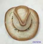 Vogue Men's Cowboy Straw Decorate with Shell