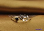 Heart shape sliver rings