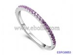 Sparkly purple crystal metal rings