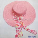 Ladies' Stylish Straw Hats with Polka Dot Ribbon