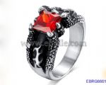 Retro dragon claw with ruby inlaid rings