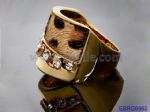 Euramerican Fashion Hyperbole Leopard Grain Alloy Ring with Crystal 