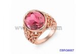 Champagne gold rings with ruby inlaid