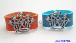 Crown with crystal leather rings