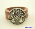 Engraved M leather rings