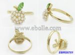 Apple shape of pearls with decorated rings