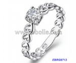 Heart & heart zircon rings